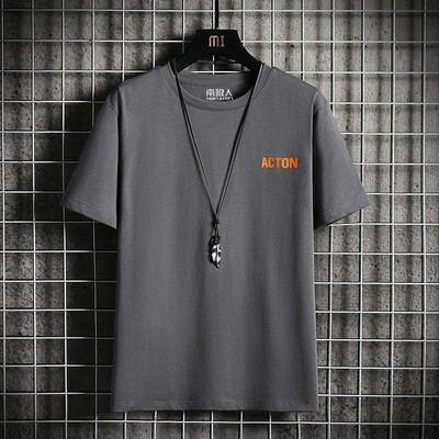 Bluză de bărbați model nou cu decolteu oval și mâneci scurte