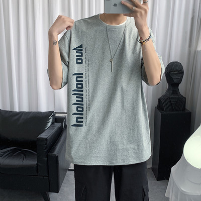 Tricou casual bărbați cu inscripție - model larg