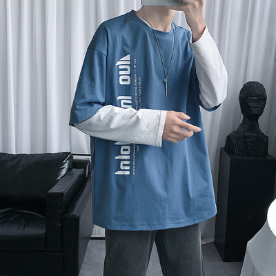 Tricou casual bărbați cu inscripție - model larg