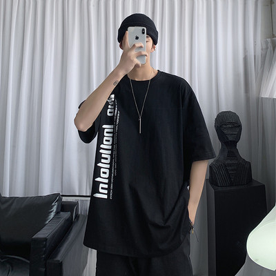 Tricou casual bărbați cu inscripție - model larg