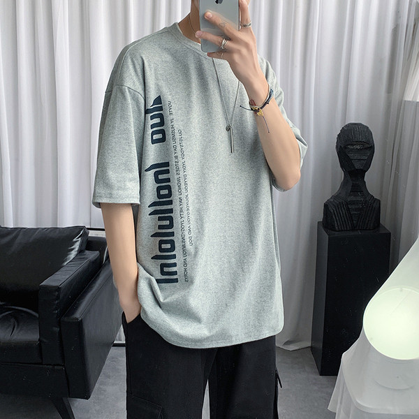 Tricou casual bărbați cu inscripție - model larg