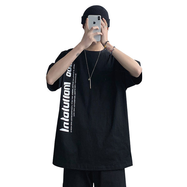 Tricou casual bărbați cu inscripție - model larg