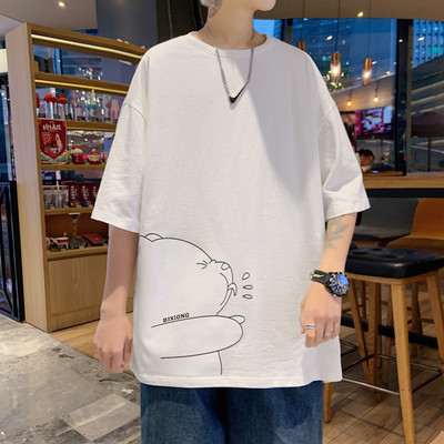 Tricou barbatesc model nou cu decolteu oval - model larg