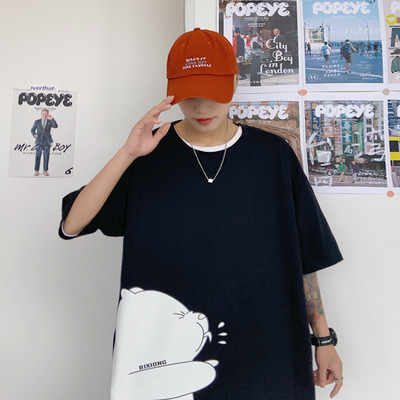 Tricou barbatesc model nou cu decolteu oval - model larg