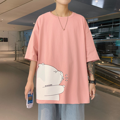 Tricou barbatesc model nou cu decolteu oval - model larg