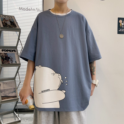 Tricou barbatesc model nou cu decolteu oval - model larg