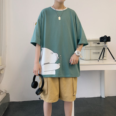 Tricou barbatesc model nou cu decolteu oval - model larg