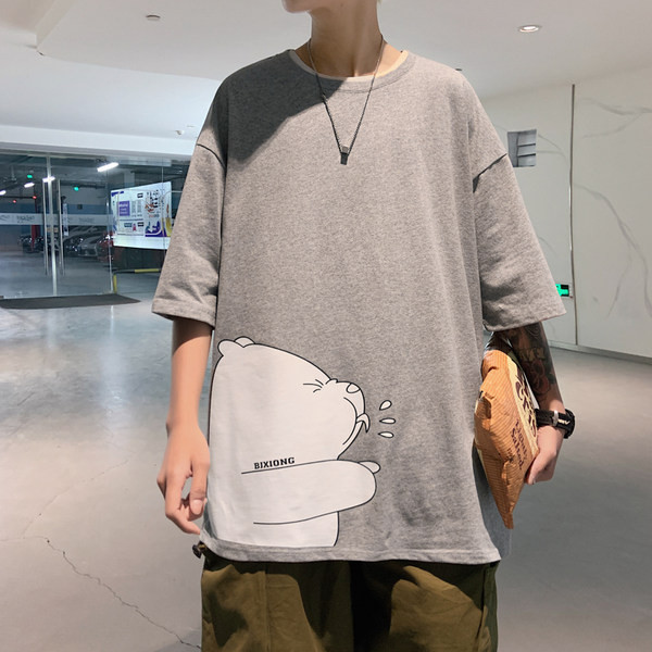 Tricou barbatesc model nou cu decolteu oval - model larg