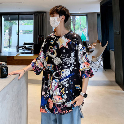 Tricou barbatesc colorat model nou cu maneci scurte