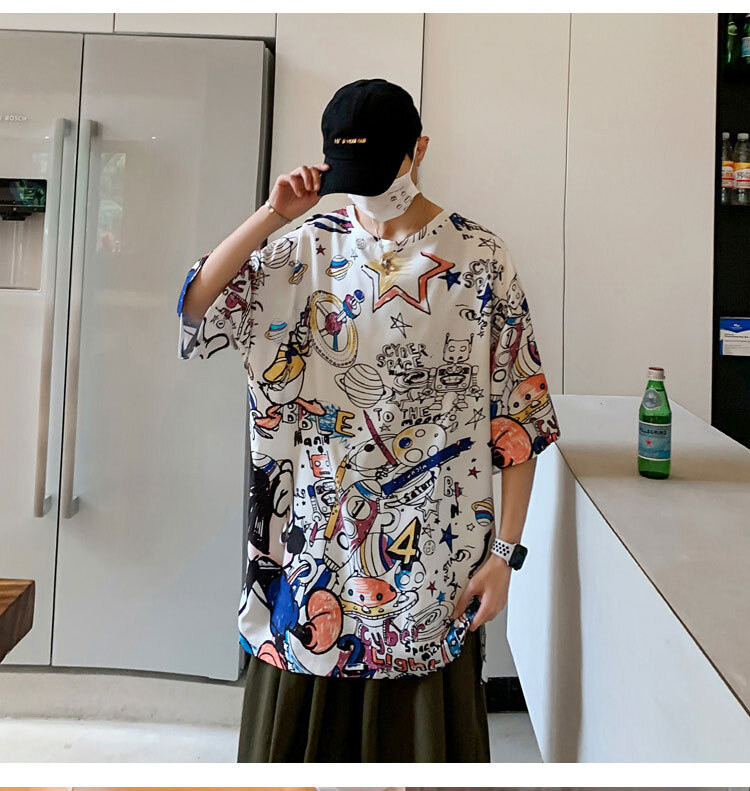 Tricou barbatesc colorat model nou cu maneci scurte