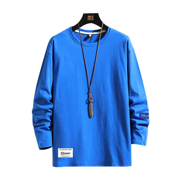 Bluză pentru bărbați de culoare uni cu emblemă