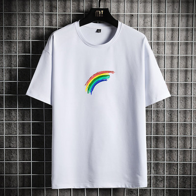 Tricou casual barbatesc cu decolteu oval si aplicatie - mai multe culori