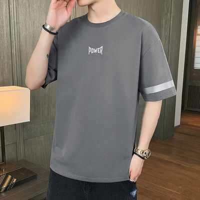 Tricou modern pentru bărbați cu mâneci scurte și imprimeu cu inscripție