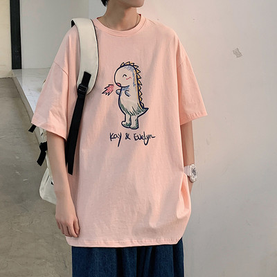 Tricou barbatesc cu aplicatie colorata - model larg in mai multe culori