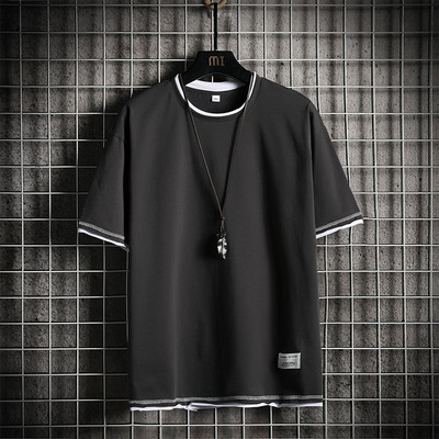 Tricou casual barbatesc cu decolteu oval si maneci scurte