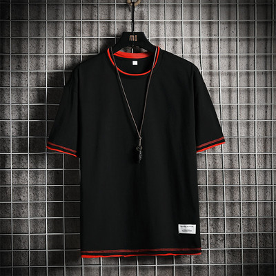 Tricou casual barbatesc cu decolteu oval si maneci scurte