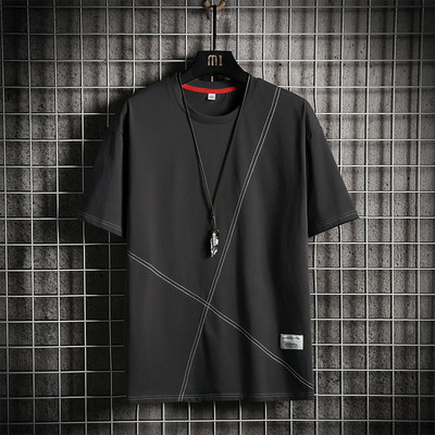 Tricou casual barbatesc cu decolteu oval si maneci scurte