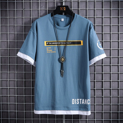 Tricou barbatesc model nou cu decolteu rotund si maneci scurte