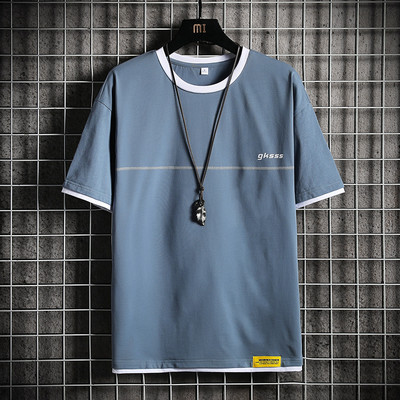 Tricou barbatesc model nou cu decolteu rotund si maneci scurte