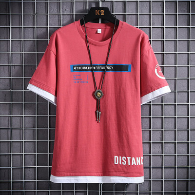 Tricou barbatesc model nou cu decolteu rotund si maneci scurte