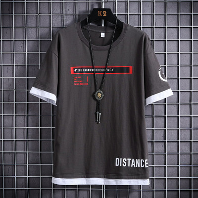 Tricou barbatesc model nou cu decolteu rotund si maneci scurte