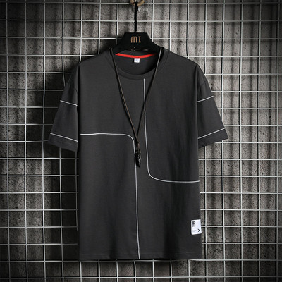 Tricou barbatesc model nou cu decolteu rotund si maneci scurte