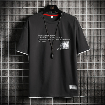 Tricou barbatesc model nou cu decolteu rotund si maneci scurte