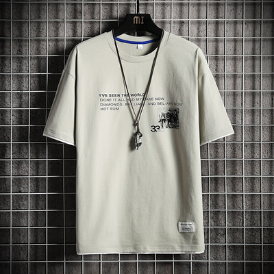 Tricou barbatesc model nou cu decolteu rotund si maneci scurte