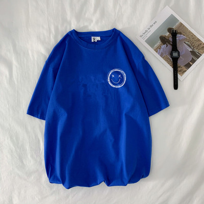 Tricou casual barbatesc - cu decolteu oval si maneci scurte