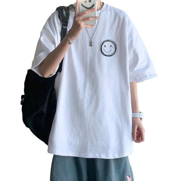 Tricou casual barbatesc - cu decolteu oval si maneci scurte