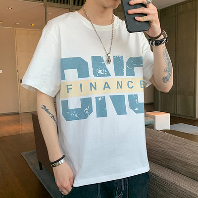 Ανδρικό μπλουζάκι μοντέρνο με κοντά μανίκια και οβάλ λαιμόκοψη