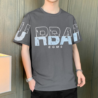 Ανδρικό μπλουζάκι μοντέρνο με κοντά μανίκια και οβάλ λαιμόκοψη