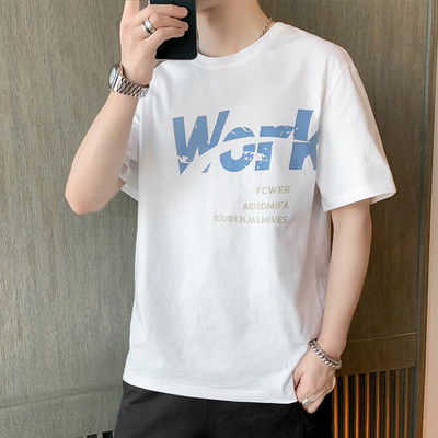 Ανδρικό μπλουζάκι μοντέρνο με κοντά μανίκια και οβάλ λαιμόκοψη