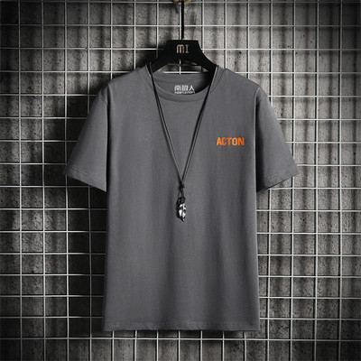 Tricou barbatesc model nou cu decolteu oval si imprimeu cu inscriptionare