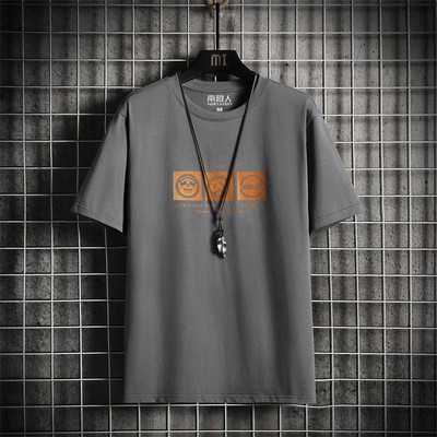 Tricou barbatesc model nou cu decolteu oval si imprimeu cu inscriptionare