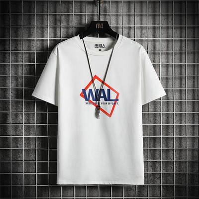 Tricou barbatesc model nou cu decolteu oval si imprimeu cu inscriptionare