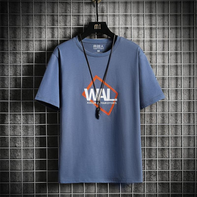 Tricou barbatesc model nou cu decolteu oval si imprimeu cu inscriptionare