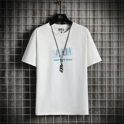 Tricou barbatesc model nou cu decolteu oval si imprimeu cu inscriptionare