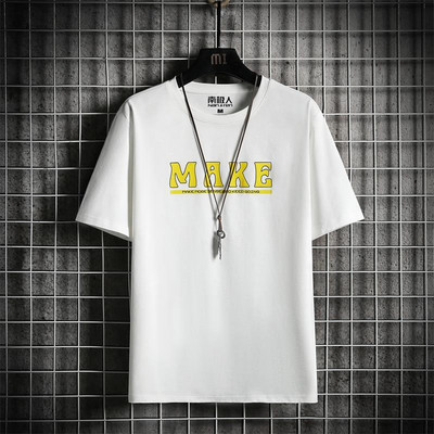 Tricou barbatesc model nou cu decolteu oval si imprimeu cu inscriptionare