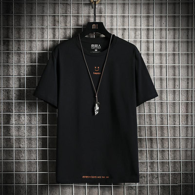 Tricou barbatesc model nou cu decolteu oval si imprimeu cu inscriptionare