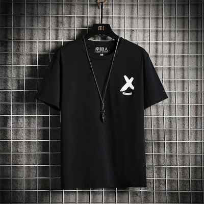 Tricou barbatesc model nou cu decolteu oval si imprimeu cu inscriptionare