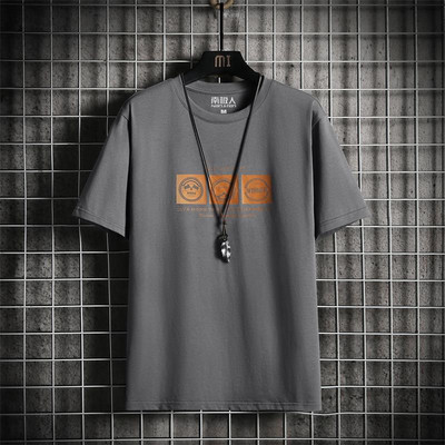 Tricou barbatesc model nou cu decolteu oval si imprimeu cu inscriptionare