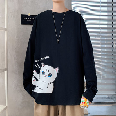 Bluză bărbătească cu mâneci lungi și aplicație