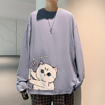 Bluză bărbătească cu mâneci lungi și aplicație