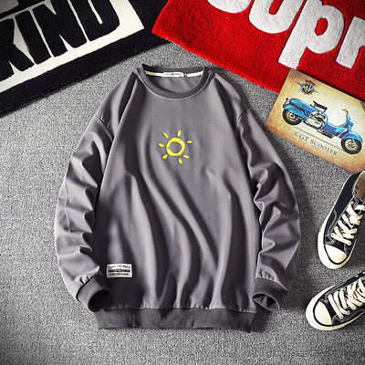 Bluză bărbătească de primăvară cu mâneci lungi și decolteu rotund