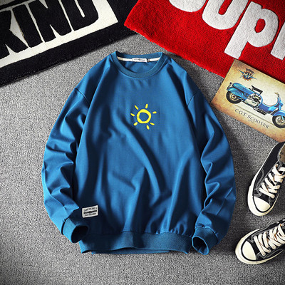 Bluză bărbătească de primăvară cu mâneci lungi și decolteu rotund