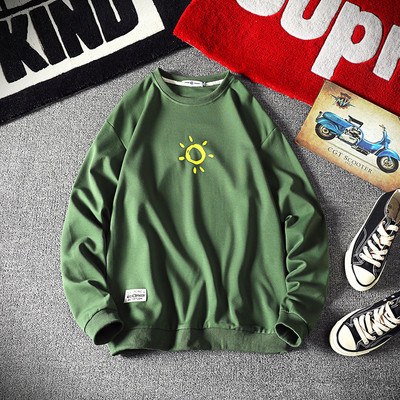 Bluză bărbătească de primăvară cu mâneci lungi și decolteu rotund