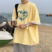 Muški ležerni široki model majice s aplikacijom