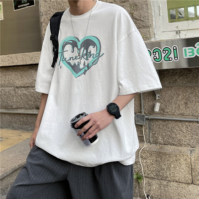 Muški ležerni široki model majice s aplikacijom