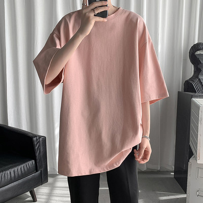 Tricou larg pentru bărbați cu aplicație curcubeu